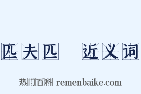 匹夫匹婦近义词是什么意思的图片